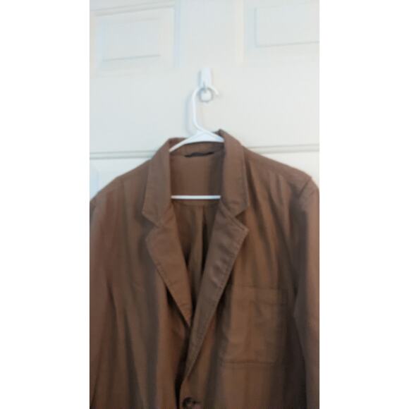Duluth Trading Co. Brown Canvas Blazer Jacket Coat, LRG, Pockets, Elbow Patches - Picture 3 of 12